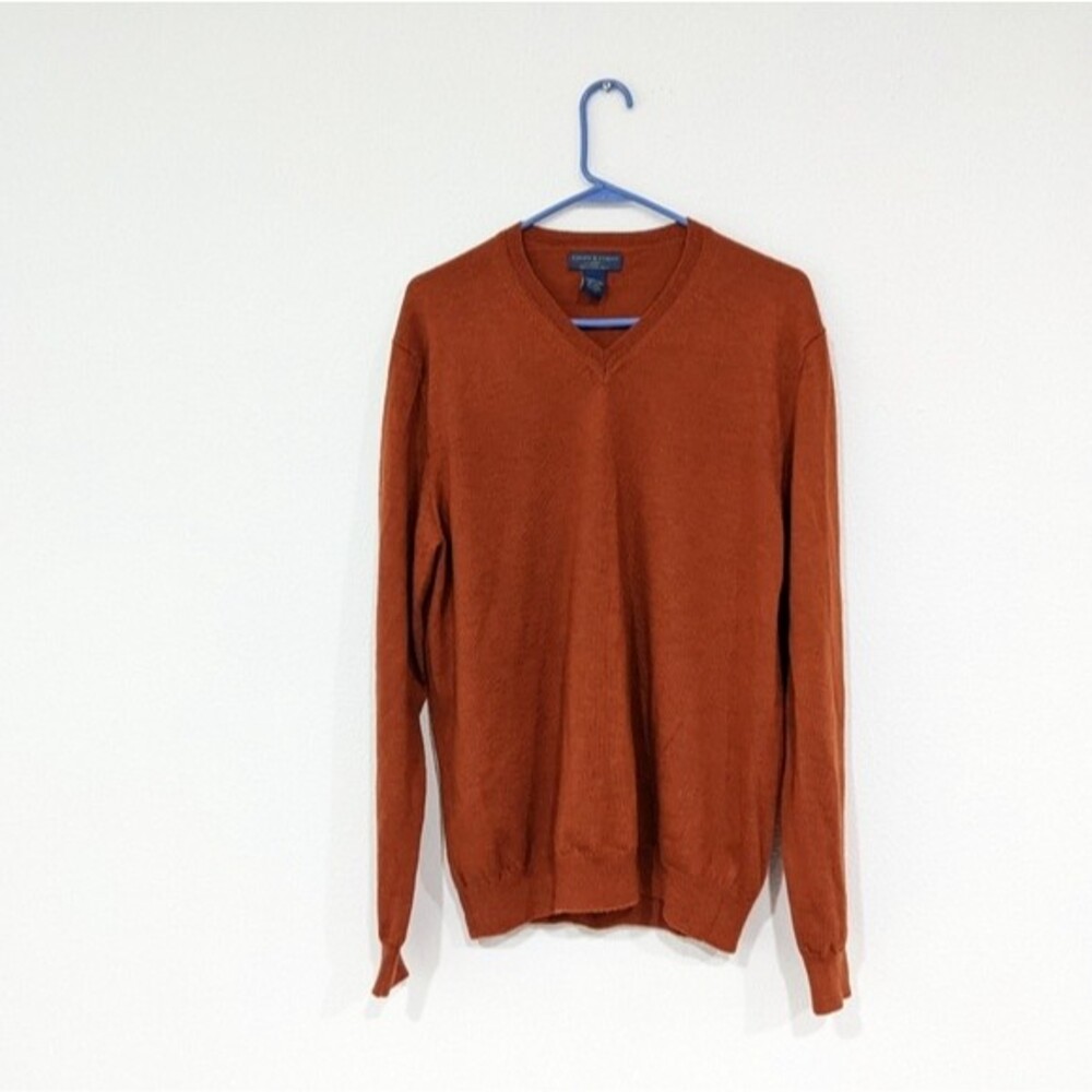 joseph & lyman italian merino wool crewneck sweater mens large